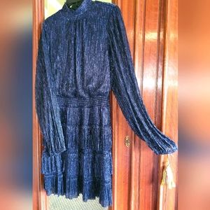 Express Brand Blue & Black Metallic Cocktail Dress size M